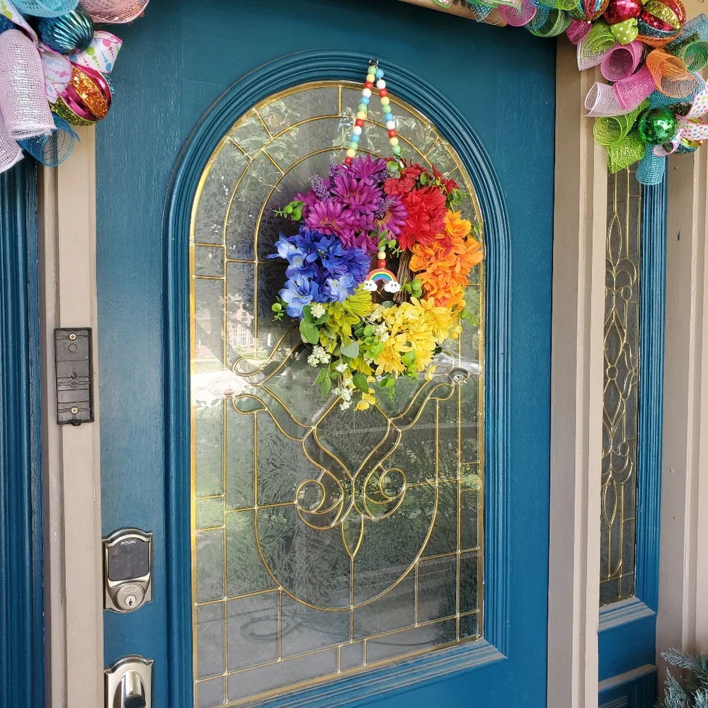 Floral Rainbow Wreath